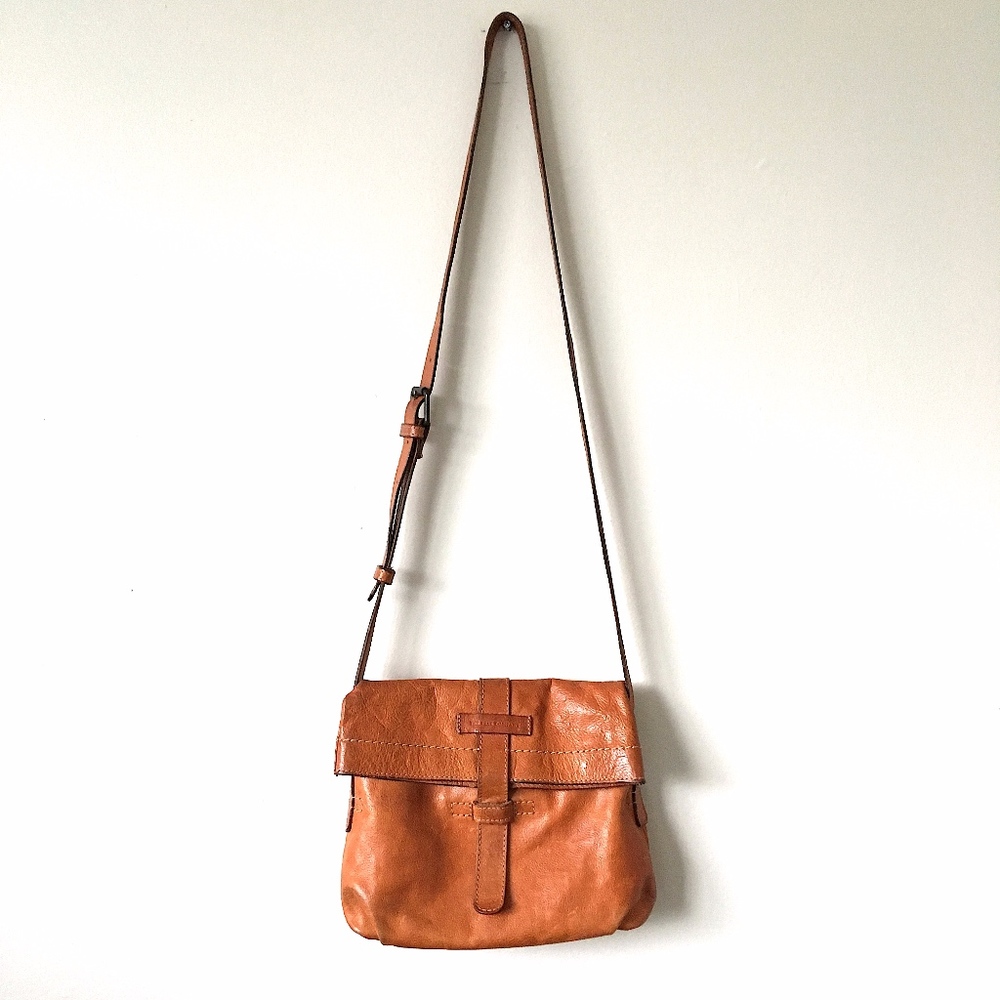Frye Brown Leather Artisan FoldOver CrossBody Bag